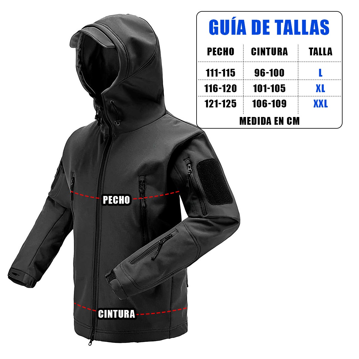 CHAQUETA IMPERMEABLE AVENTURA TIPO MILITAR